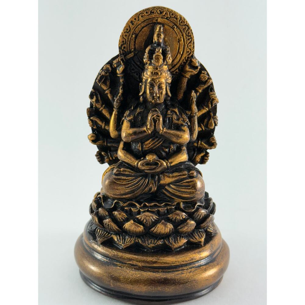 Thousand Armed Kwan-Yin Quan-Yin Statue 4.5" Zen Serene Meditation‎ Buddha Peace